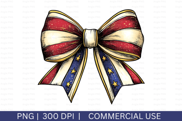 4Th of July Coquette Bow for Graphics and Crafts