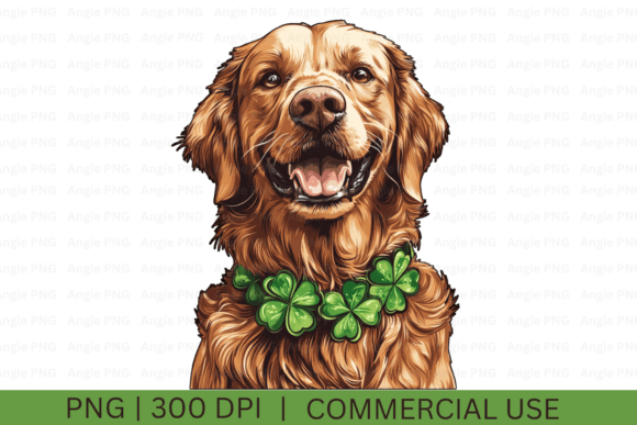 Golden Retriever St Patrick’s Day Graphics for Crafts