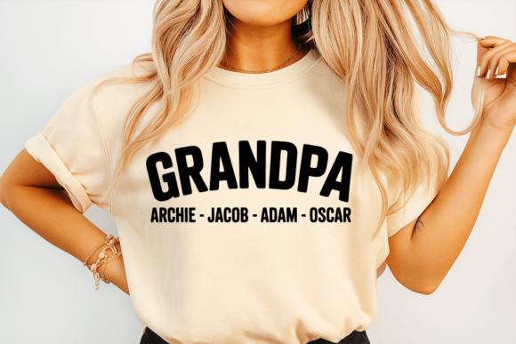 Grandpa with Names Family Members Gift Graphics for Crafts