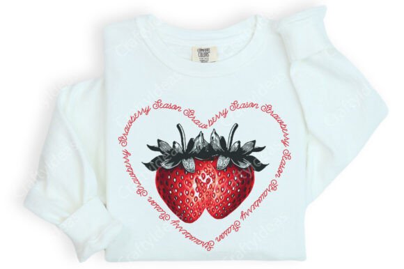 Heart Bow Strawberry Summer Graphics for Crafts