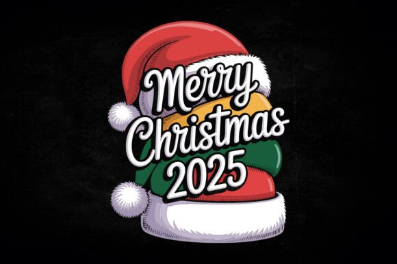 Merry Christmas 2025 Template Design for Graphics and Crafts