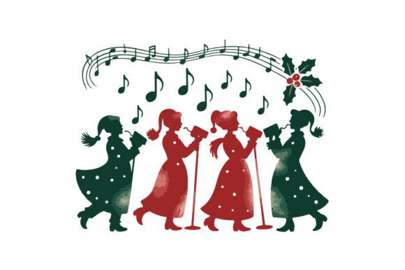 Musical Notes Carolers Print Template Graphics