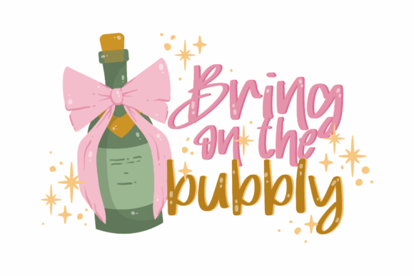 New Year Bubbly Cheer Graphics for Crafts