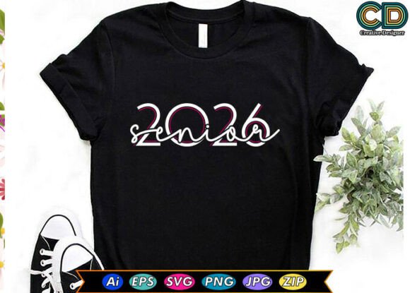 Senior 2026 Graduation Shirt Graphics for Crafts