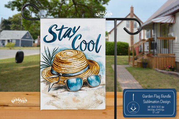 Summer Garden Flag Graphics for Crafts